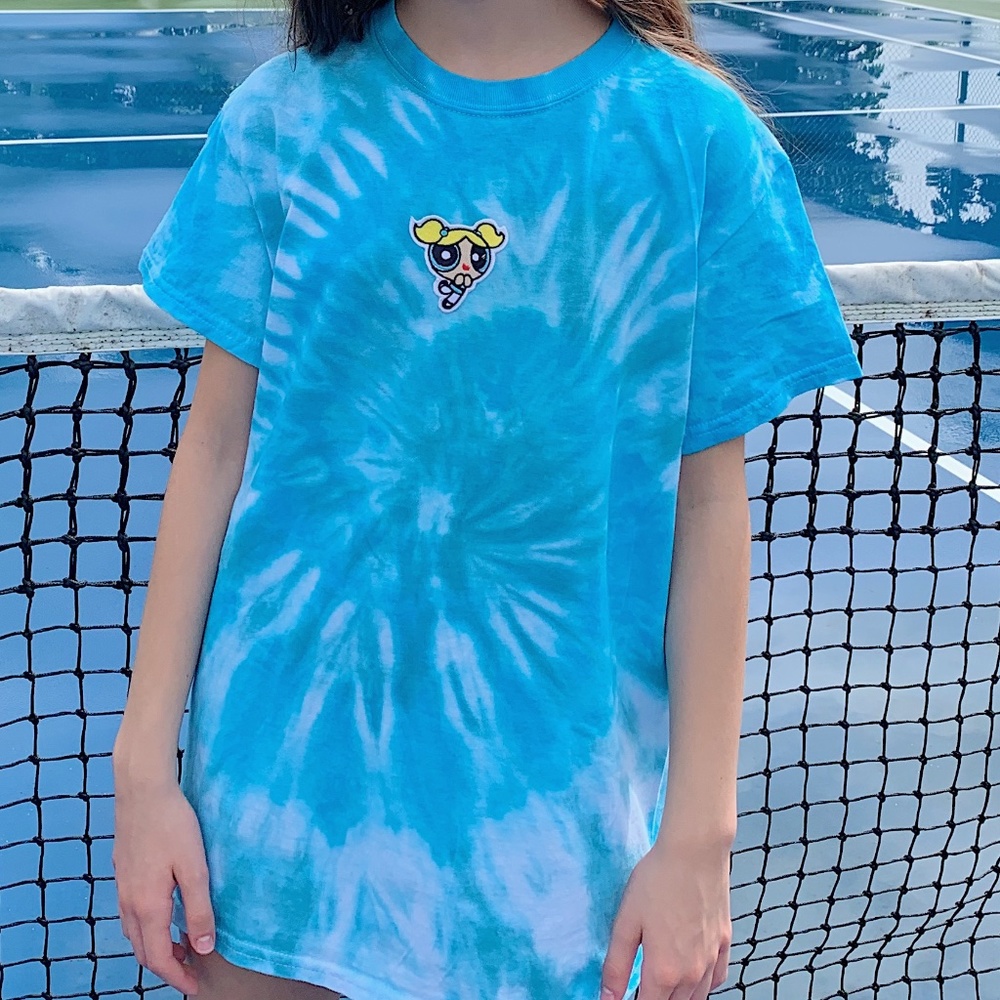 powerpuff girl bubbles tie dye shirt
